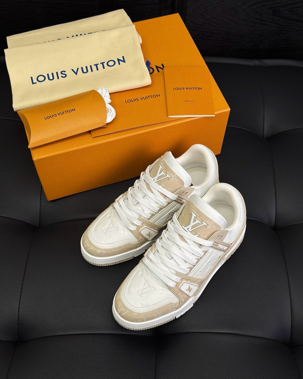 White Leather Monogram Chunky - Men's