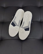 Marineblauer Monogramm-Sneaker aus Leder – Herren