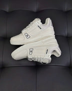 White Leather Logo Low-Top - Men's