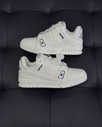 White Leather Logo Low-Top - Men's