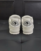 White Leather Logo Low-Top - Men's