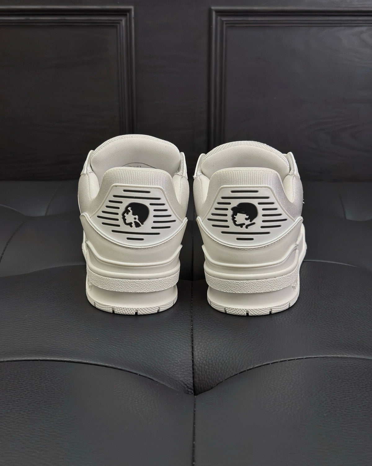 White Leather Logo Low-Top - Men's