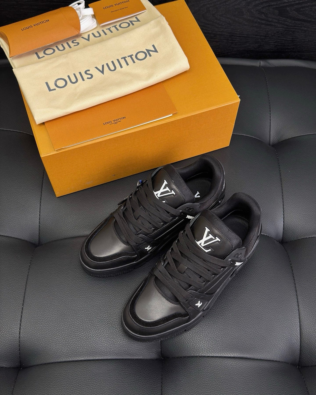 White Leather Logo Low-Top - Men's