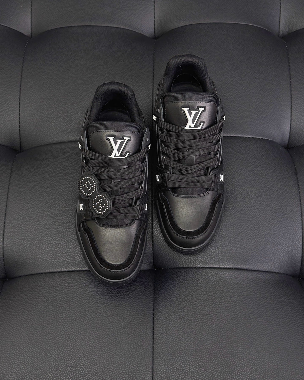 White Leather Logo Low-Top - Men's