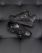 White Leather Logo Low-Top - Men's