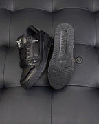 White Leather Logo Low-Top - Men's