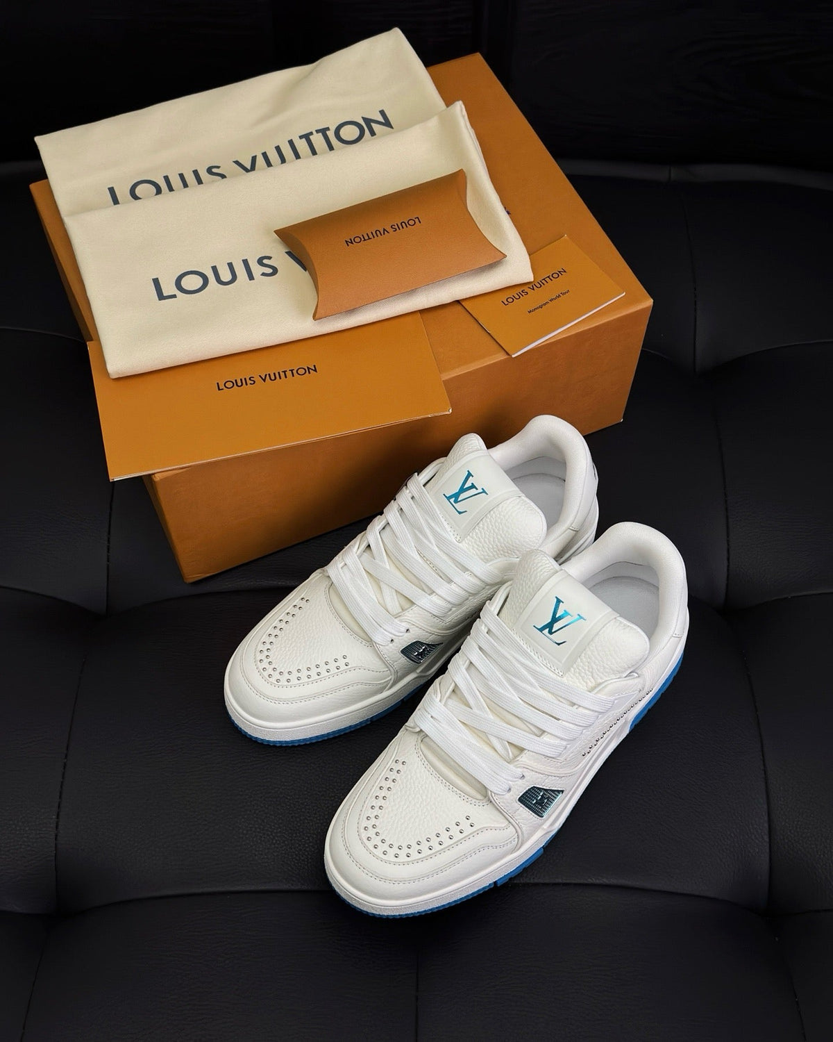 White Leather Logo Chunky - Men's