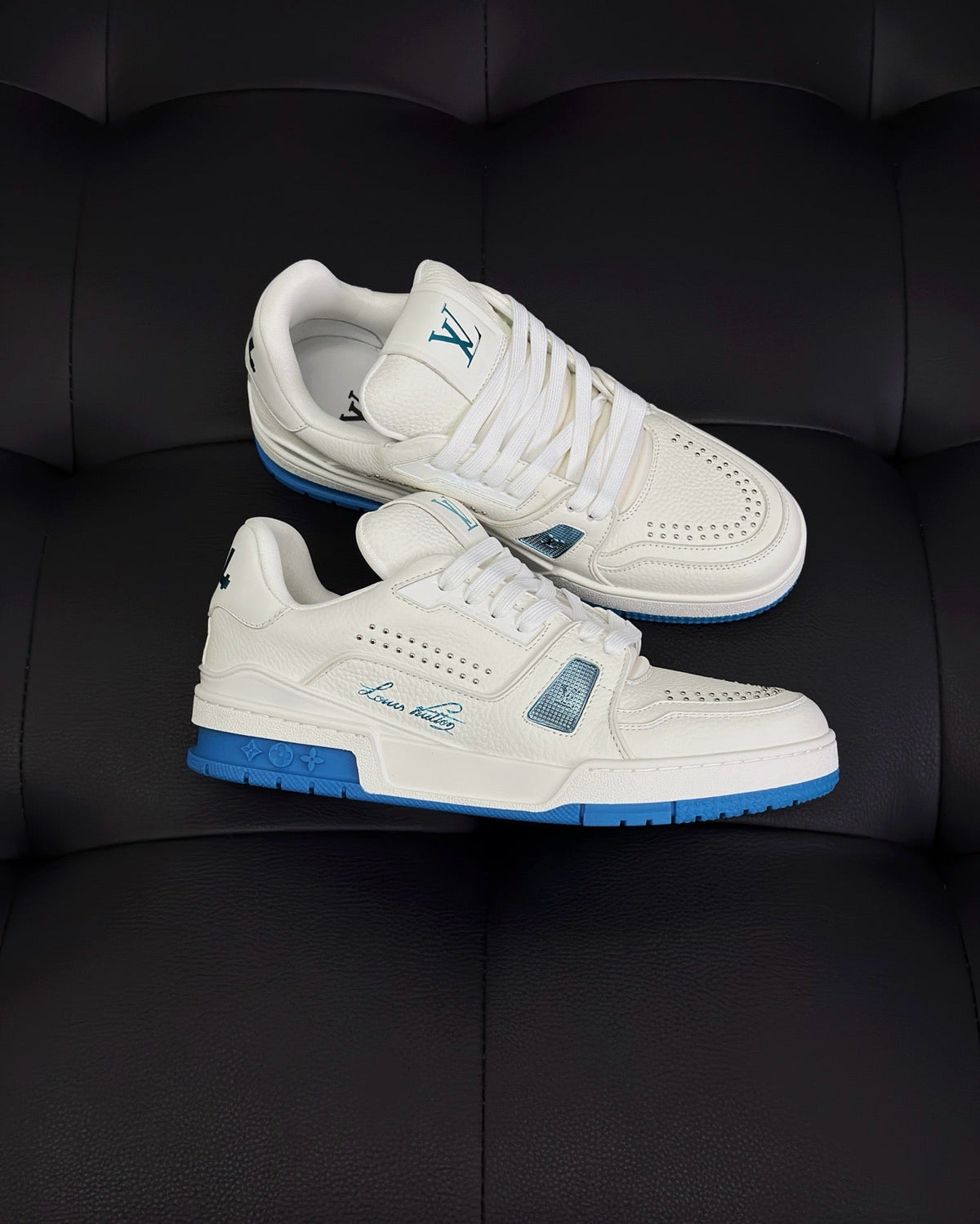 White Leather Logo Chunky - Men's