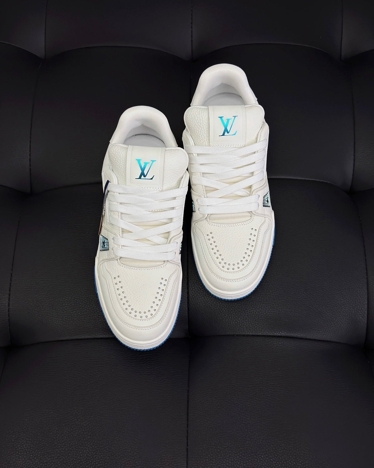 White Leather Logo Chunky - Men's