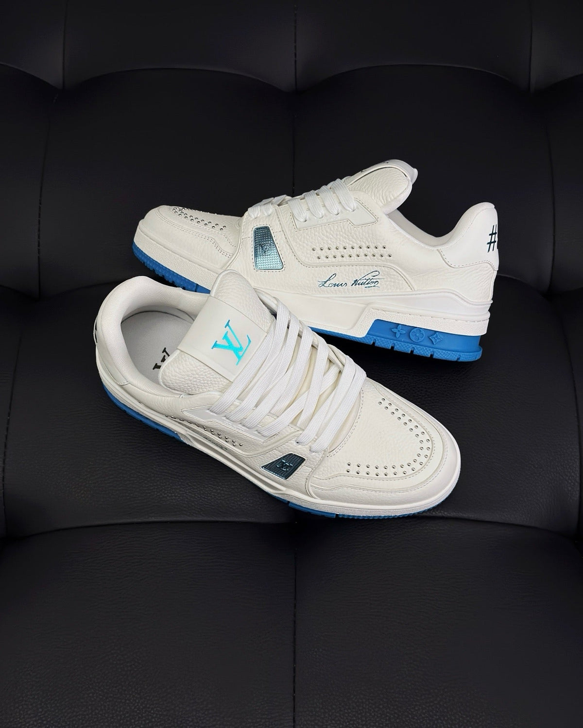 White Leather Logo Chunky - Men's