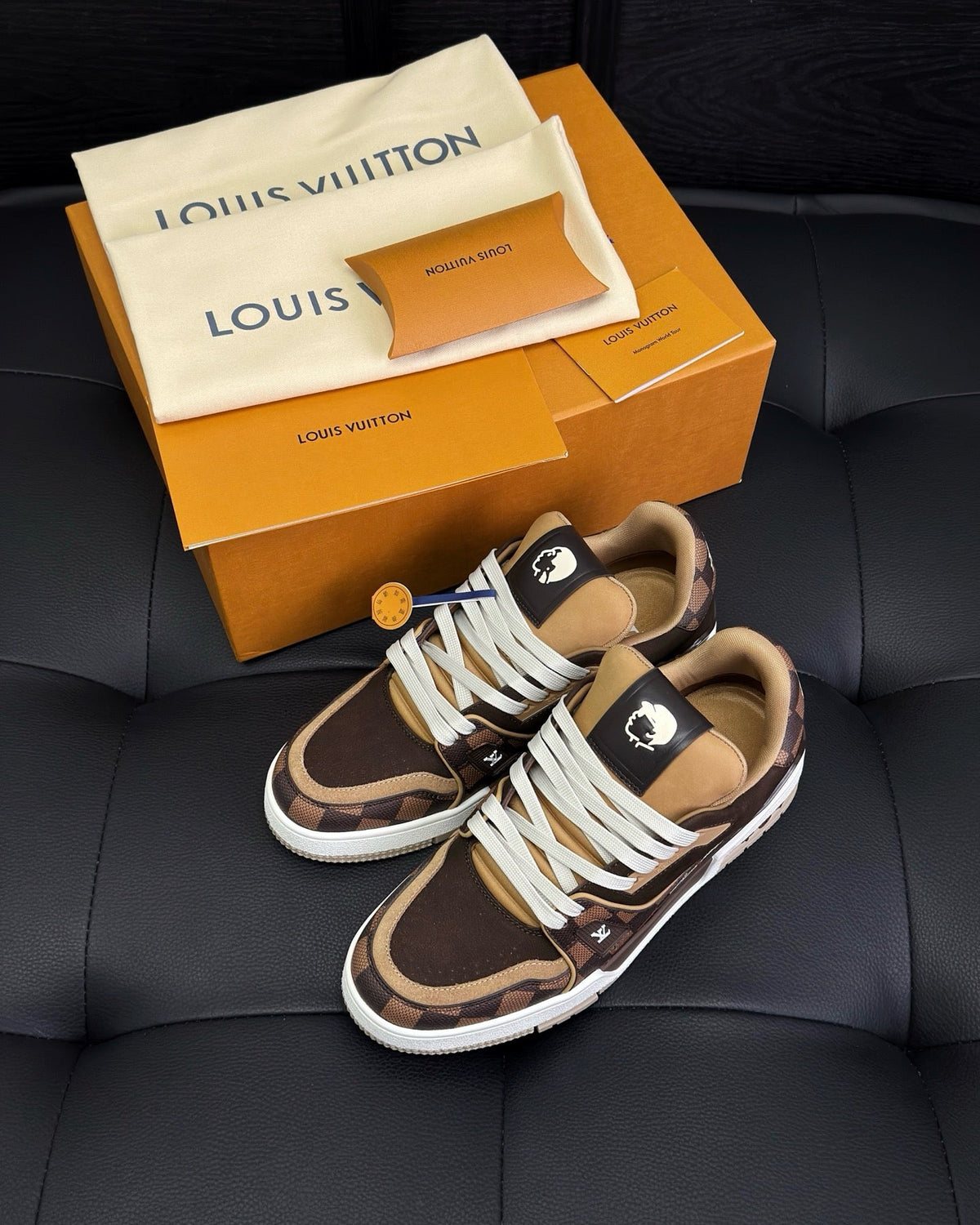 Brown Leather Monogram Chunky - Men's