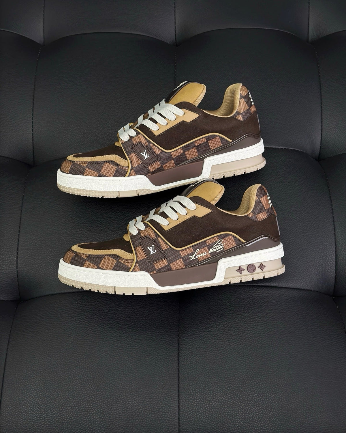 Brown Leather Monogram Chunky - Men's