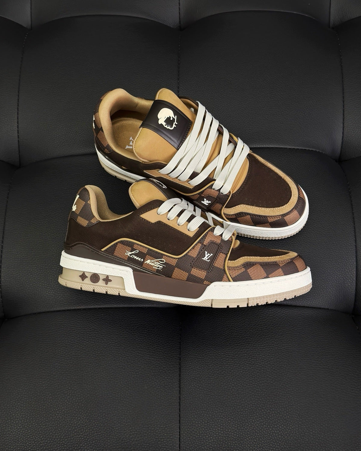 Brown Leather Monogram Chunky - Men's