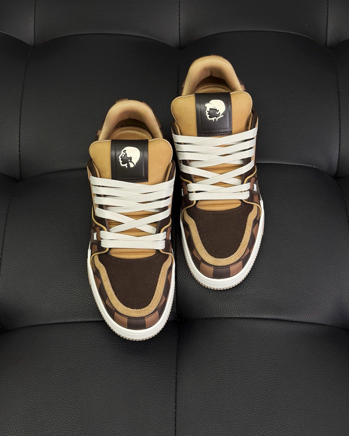 Brown Leather Monogram Chunky - Men's