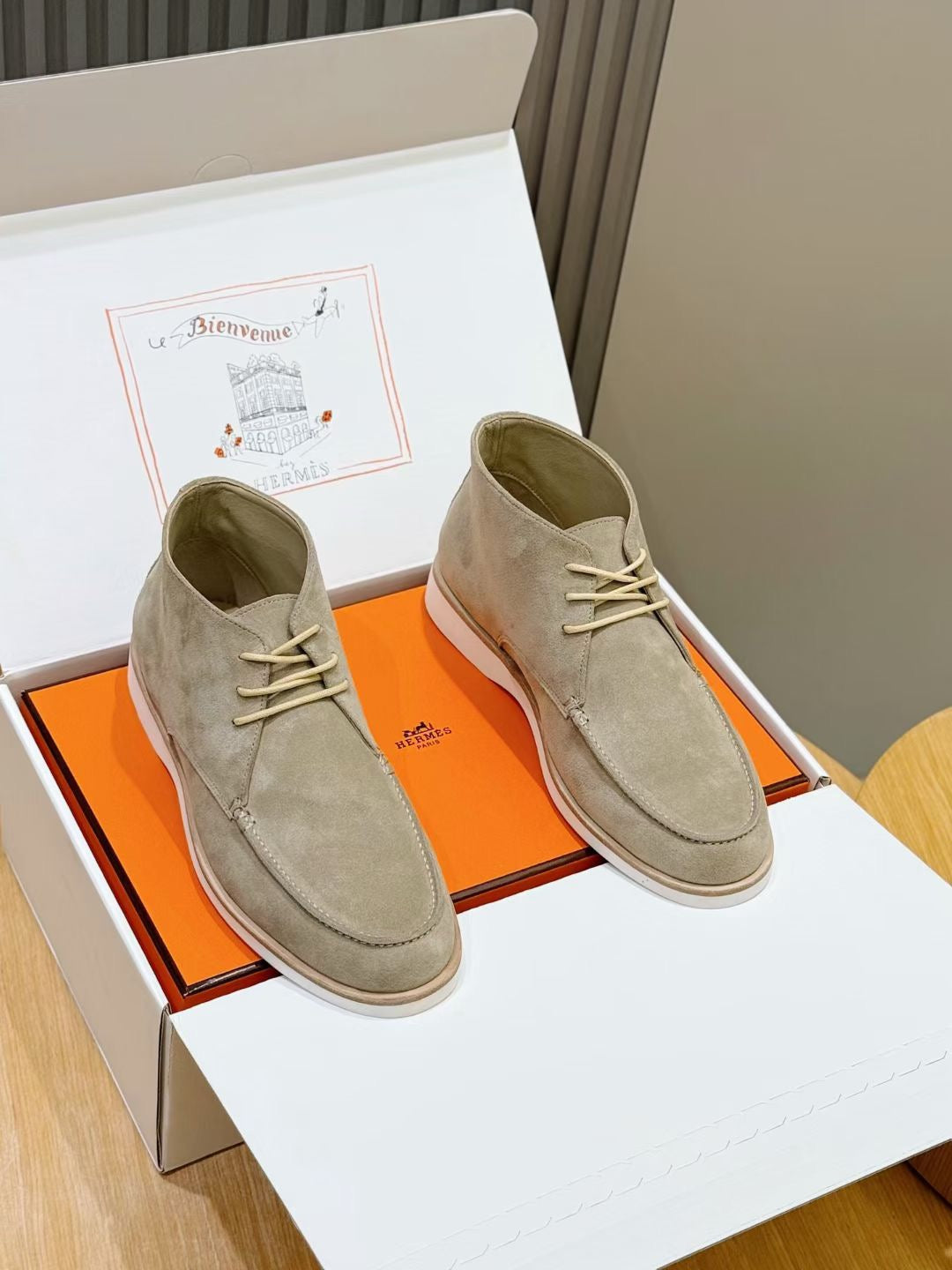 Grey Suede Plain Desert Boot - Men's