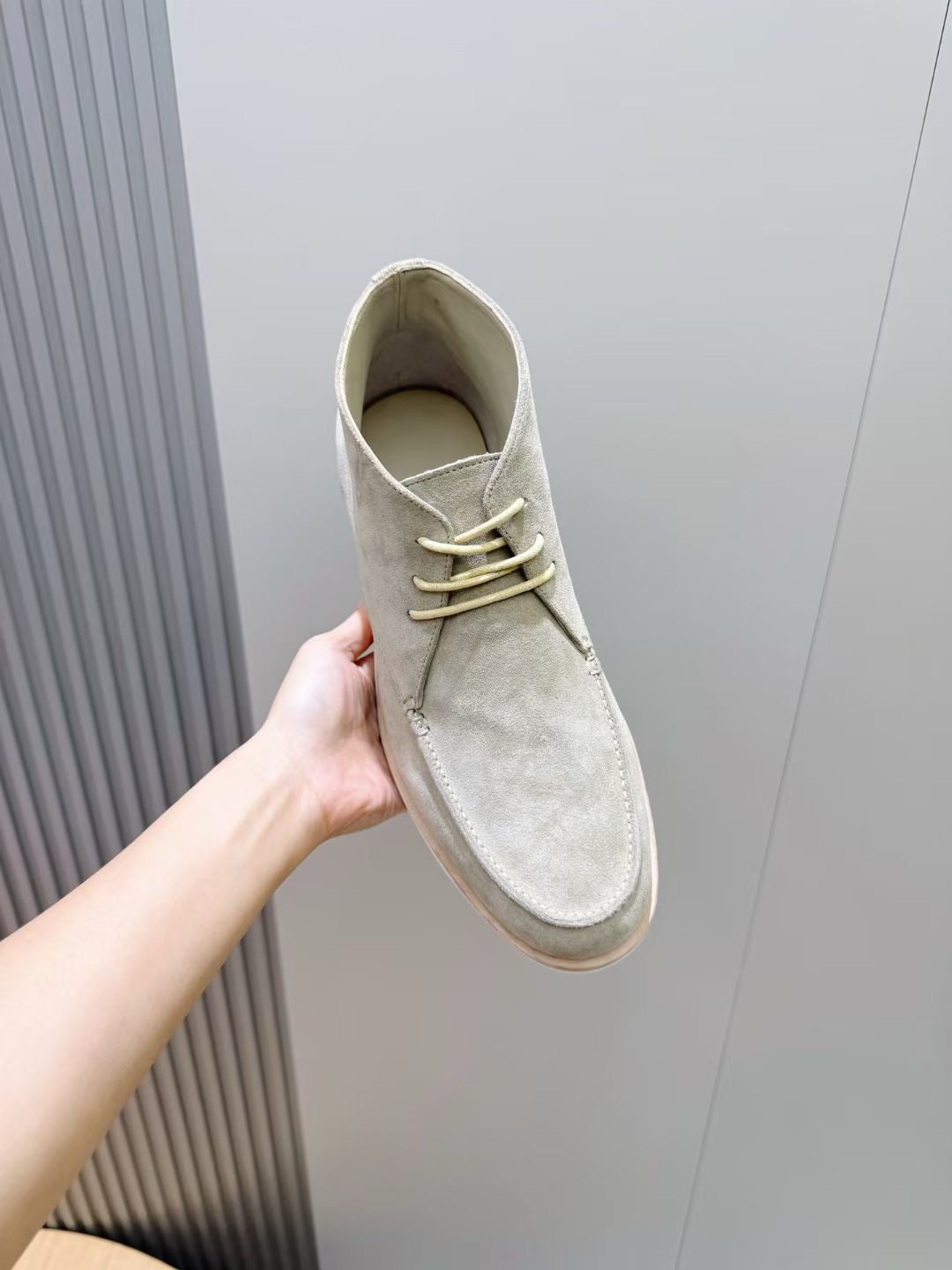 Grey Suede Plain Desert Boot - Men's