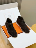 Grey Suede Contrast Sole Desert Boot - Men's