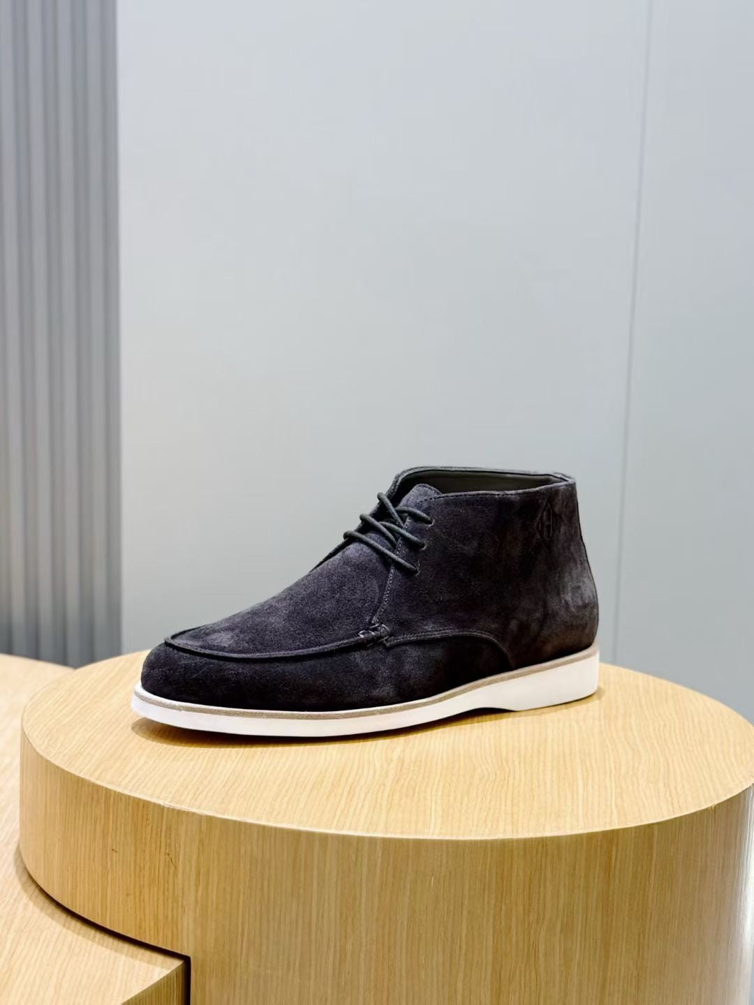 Grey Suede Contrast Sole Desert Boot - Men's