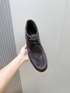 Grey Suede Contrast Sole Desert Boot - Men's