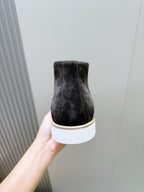 Grey Suede Contrast Sole Desert Boot - Men's