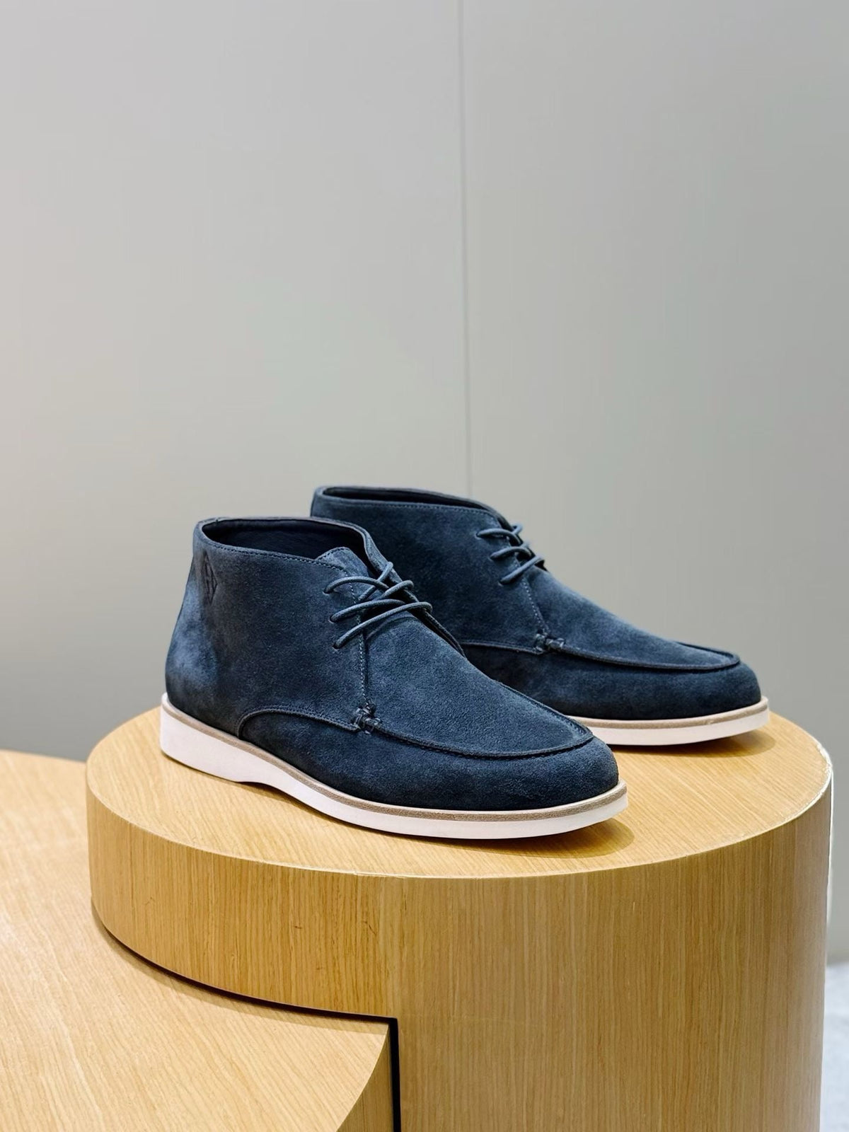 Grey Suede Plain Desert Boot - Men's