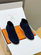 Grey Suede Contrast Sole Desert Boot - Men's