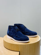 Grey Suede Contrast Sole Desert Boot - Men's