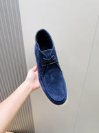 Grey Suede Contrast Sole Desert Boot - Men's