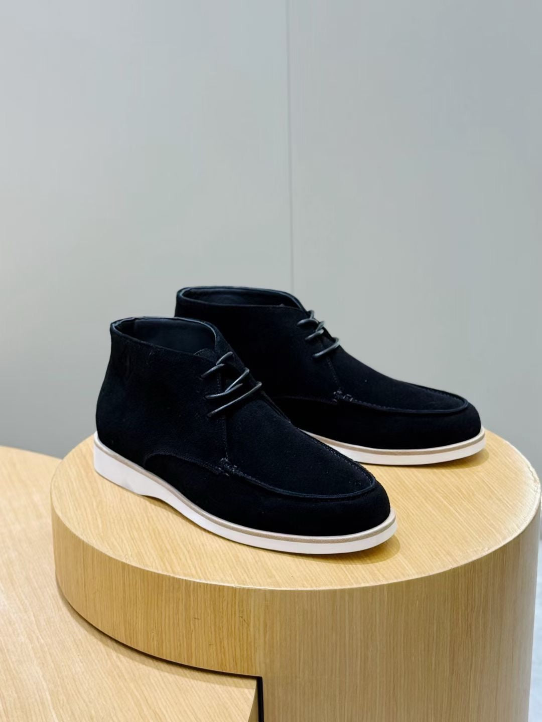 Grey Suede Plain Desert Boot - Men's