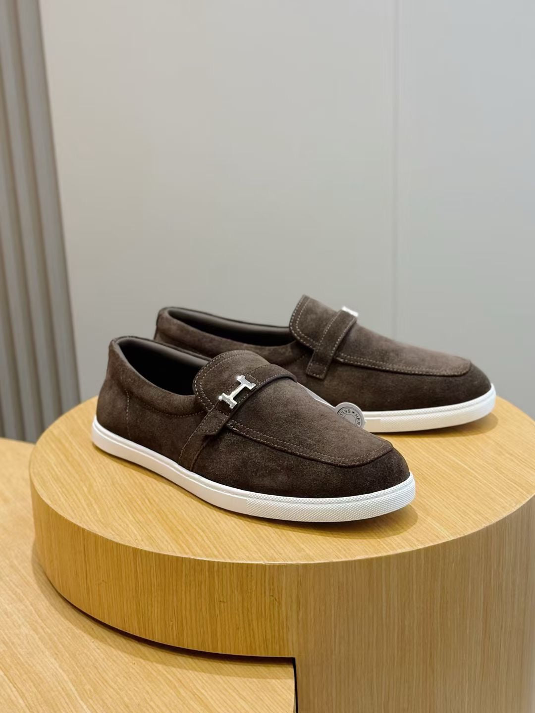 Black Suede Contrast Sole Loafer - Men's