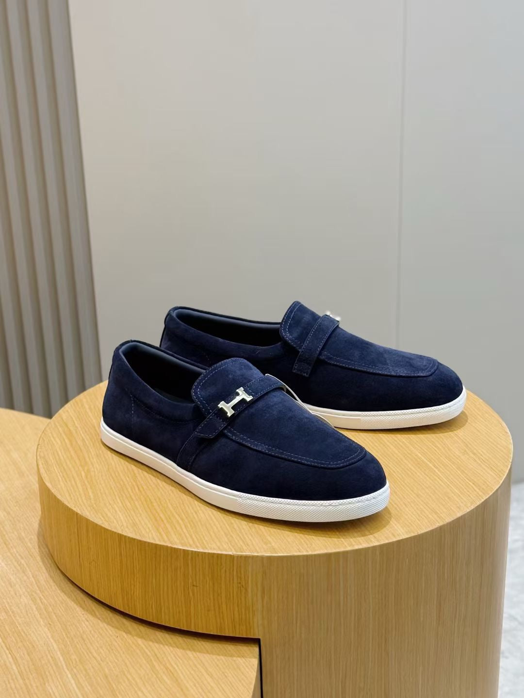 Black Suede Contrast Sole Loafer - Men's