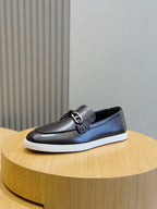 Brown Leather Bit Contrast Sole Loafer - Men's