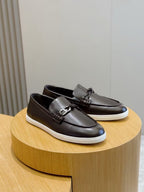 Brown Leather Bit Contrast Sole Loafer - Men's