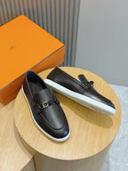 Brown Leather Bit Contrast Sole Loafer - Men's