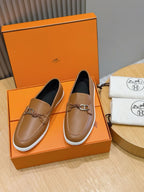 Brown Leather Bit Contrast Sole Loafer - Men's