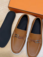 Brown Leather Bit Contrast Sole Loafer - Men's