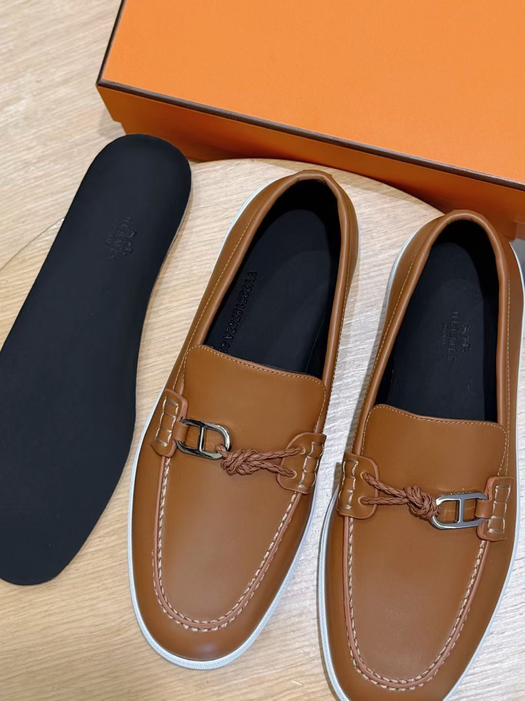 Brown Leather Bit Contrast Sole Loafer - Men's