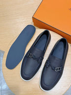 Brown Leather Bit Contrast Sole Loafer - Men's