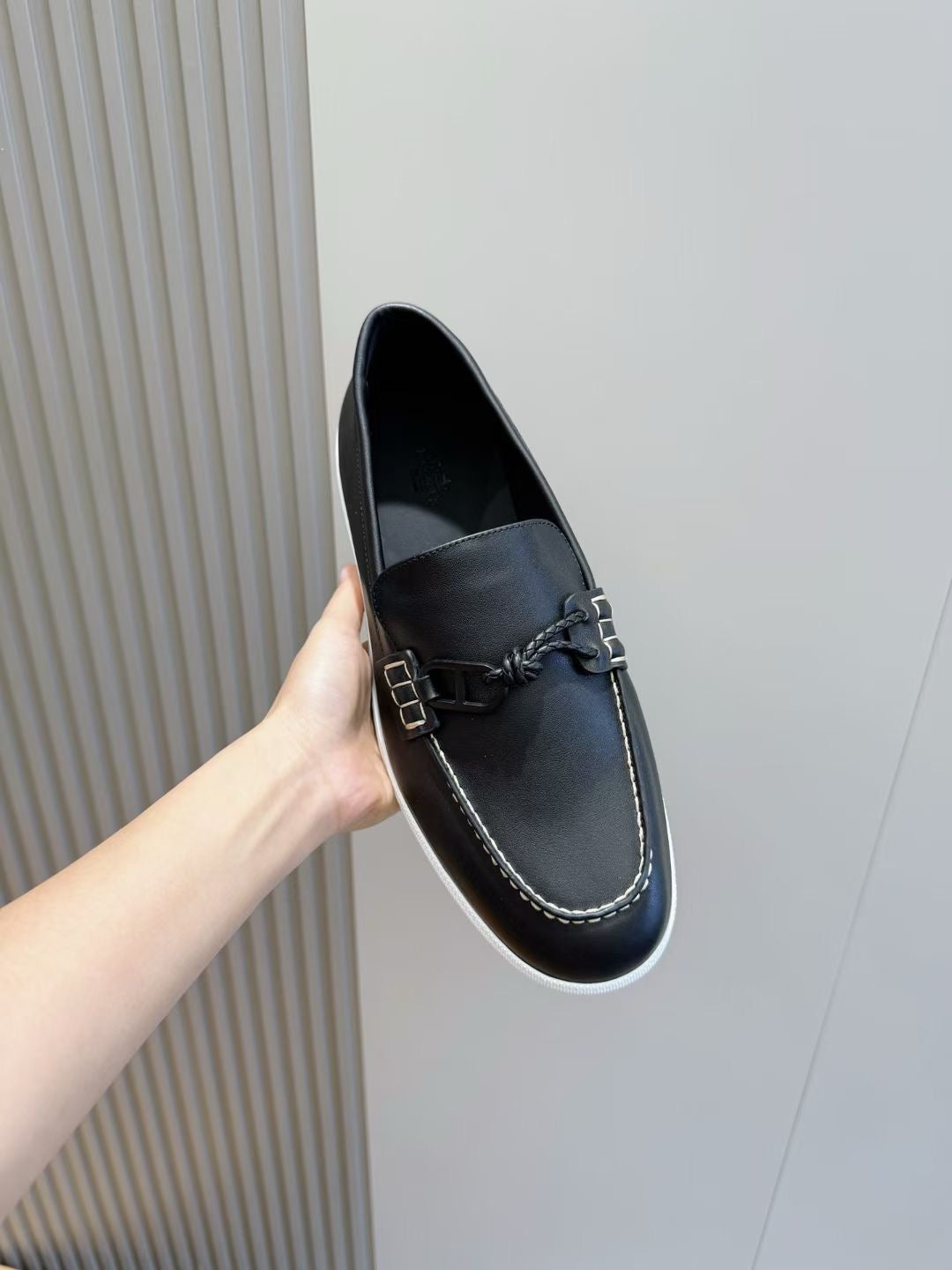 Brown Leather Bit Contrast Sole Loafer - Men's