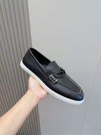 Brown Leather Bit Contrast Sole Loafer - Men's