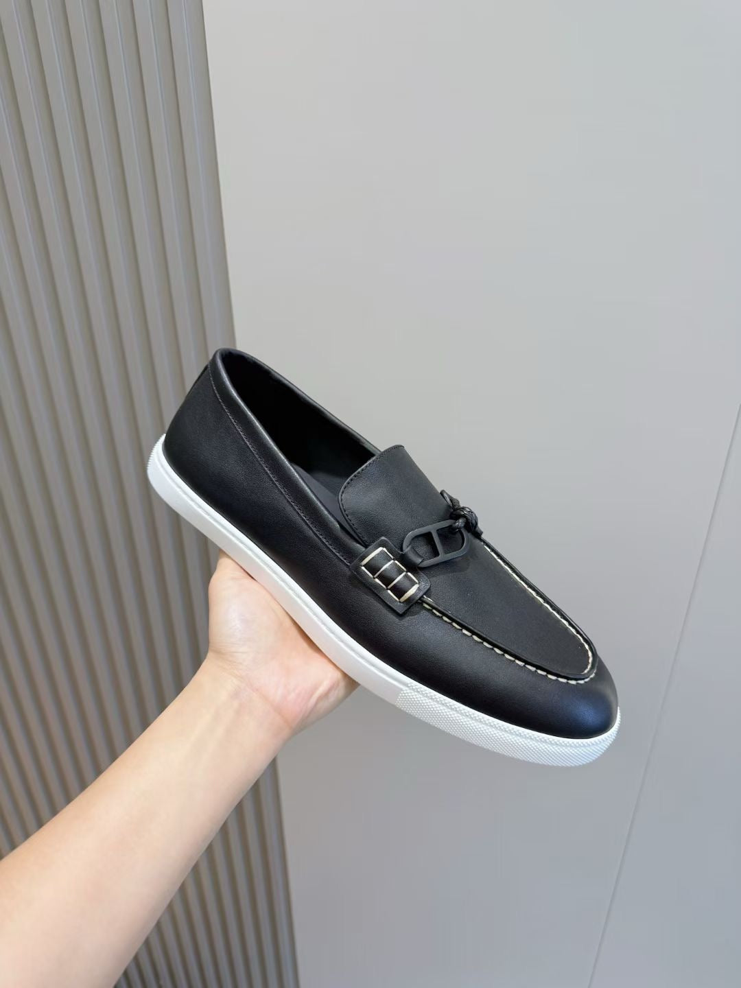 Brown Leather Bit Contrast Sole Loafer - Men's