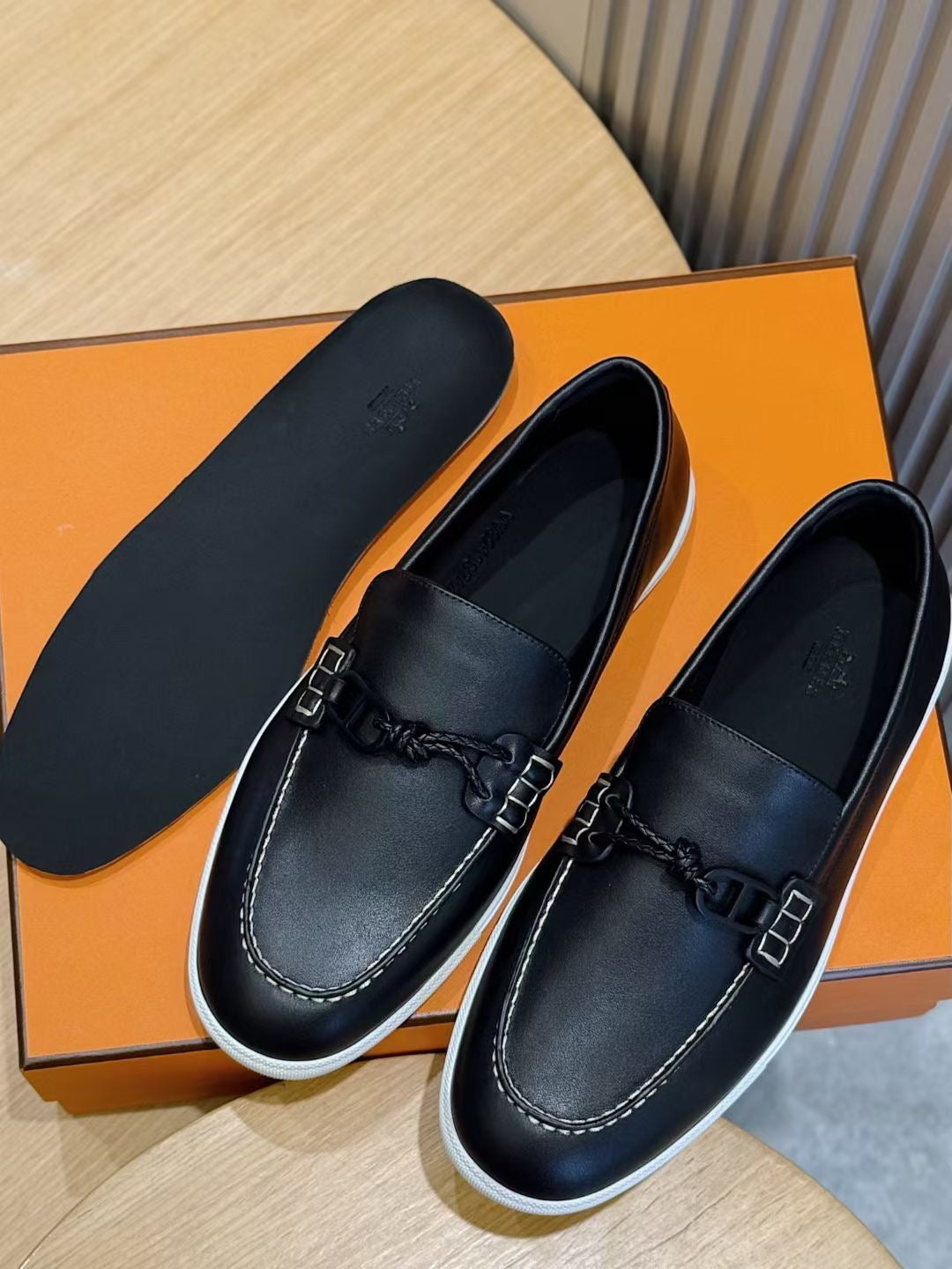 Brown Leather Bit Contrast Sole Loafer - Men's
