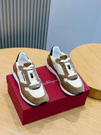 White Leather Colourblock Runner - Men's