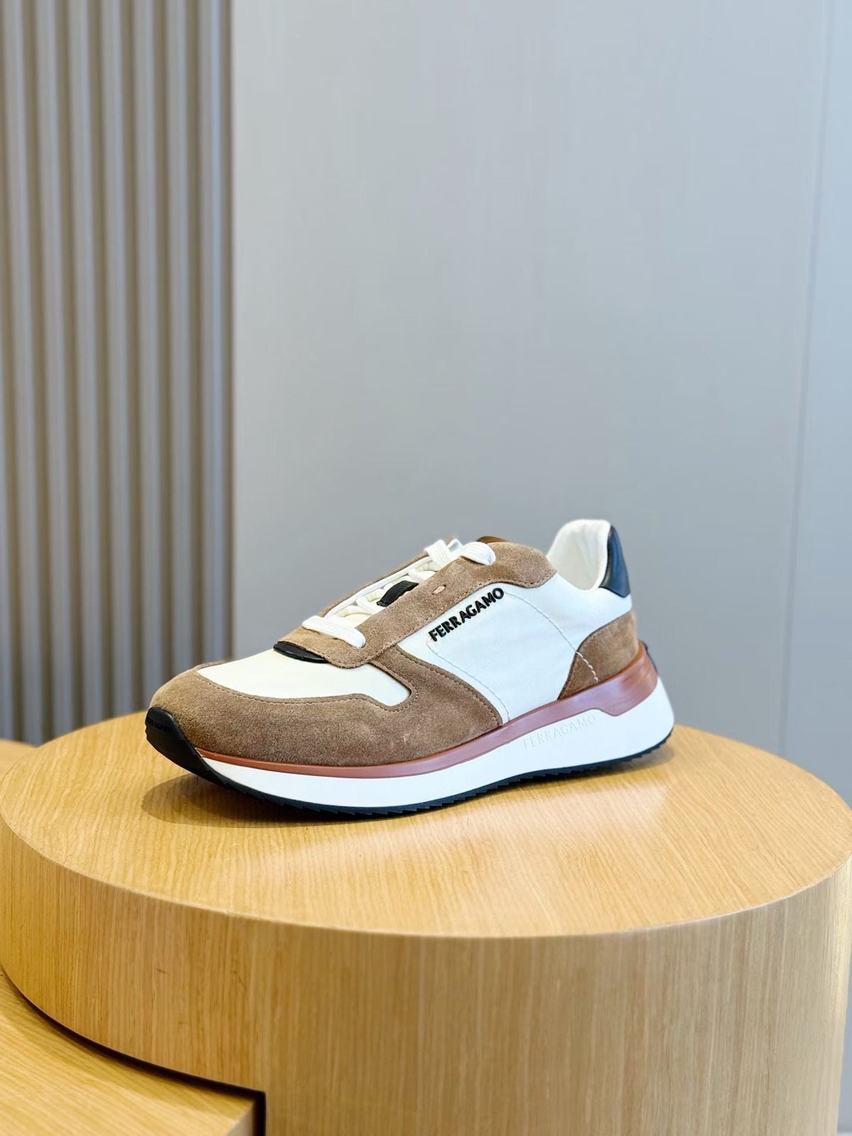 White Leather Colourblock Runner - Men's