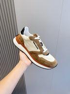 White Leather Colourblock Runner - Men's