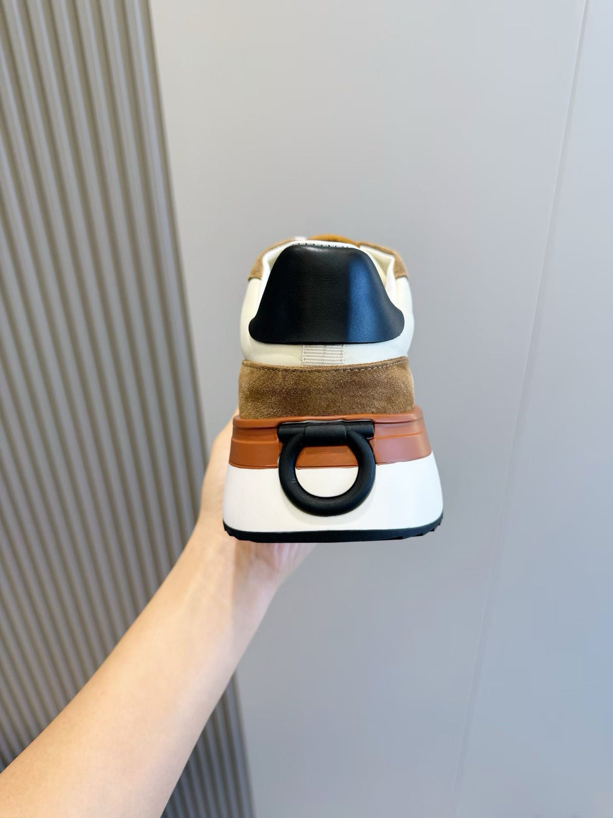 White Leather Colourblock Runner - Men's