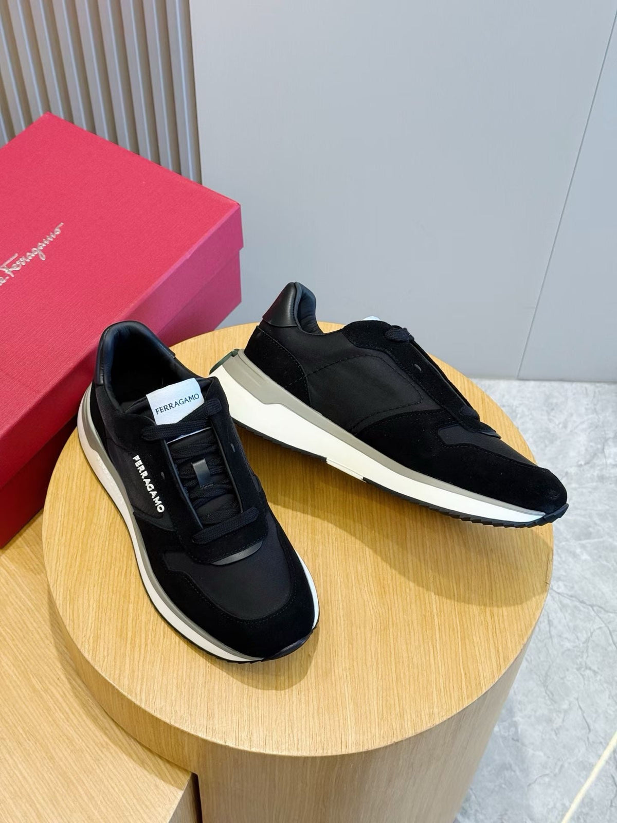 White Leather Colourblock Runner - Men's