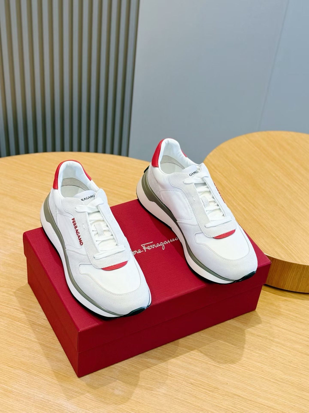 White Leather Colourblock Runner - Men's