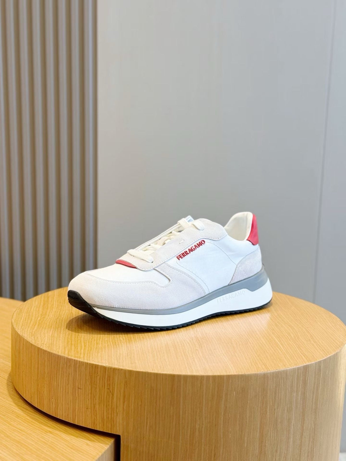 White Leather Colourblock Runner - Men's