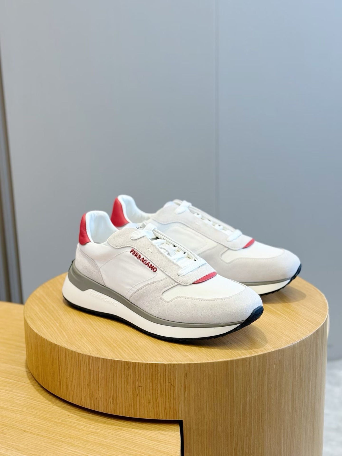 White Leather Colourblock Runner - Men's